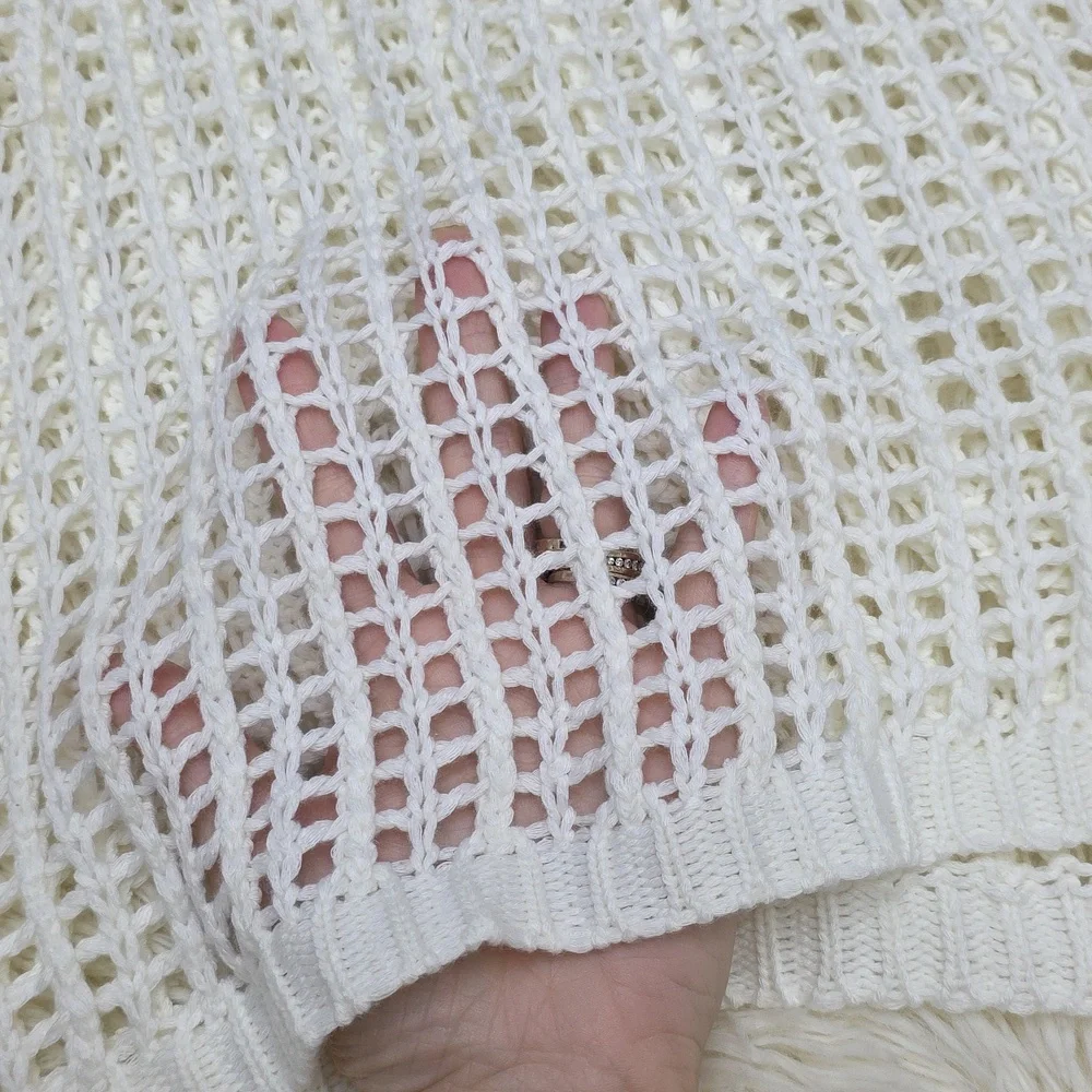 White Knit Women's Top